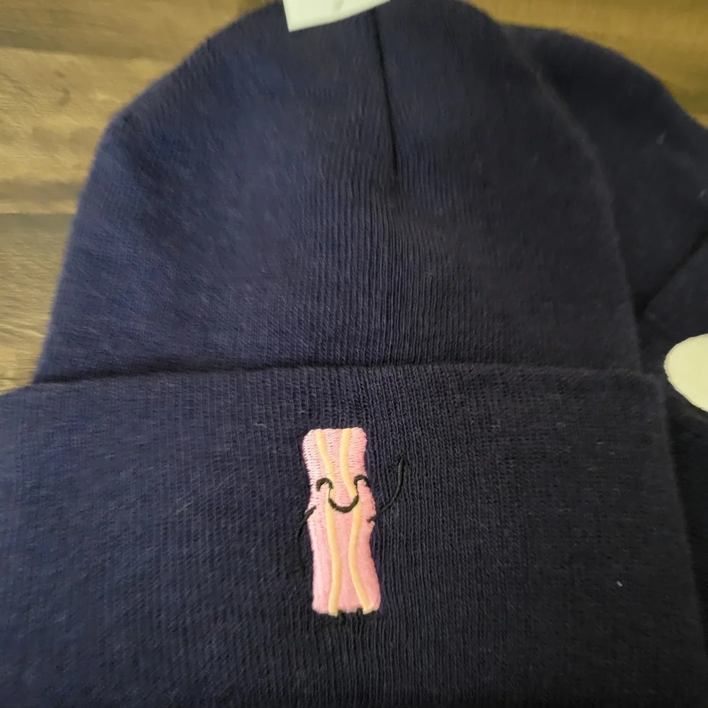 Bacon Eggs Couples Beanie 2 Piece Set Valentine Day Gift NEW Matching Ad… - Picture 2 of 11
